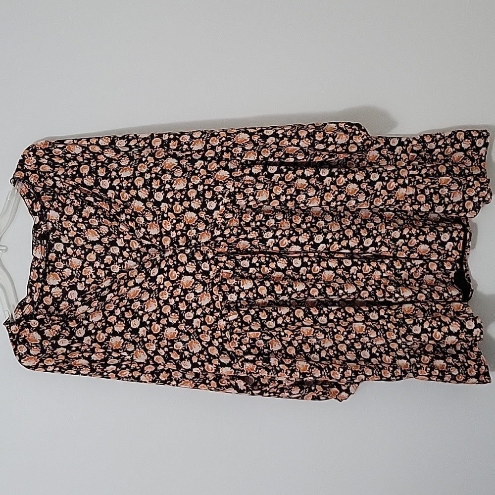 Zara Floral V-Neck Dress, Size Large